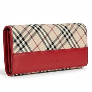 Burberry Beige and Red Plaid Clutch/Wallet with Kiss Lock (EUC)